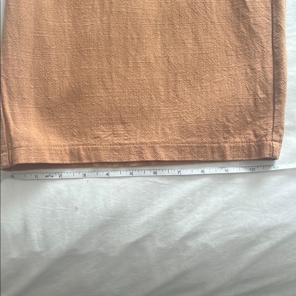 Women's linen cotton Tan Wide-Leg drawstring Pants minimalist laggenlook small - Picture 8 of 8